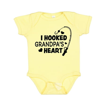 

Inktastic I Hooked Grandpa s Heart with Fishing Rod Boys or Girls Baby Bodysuit