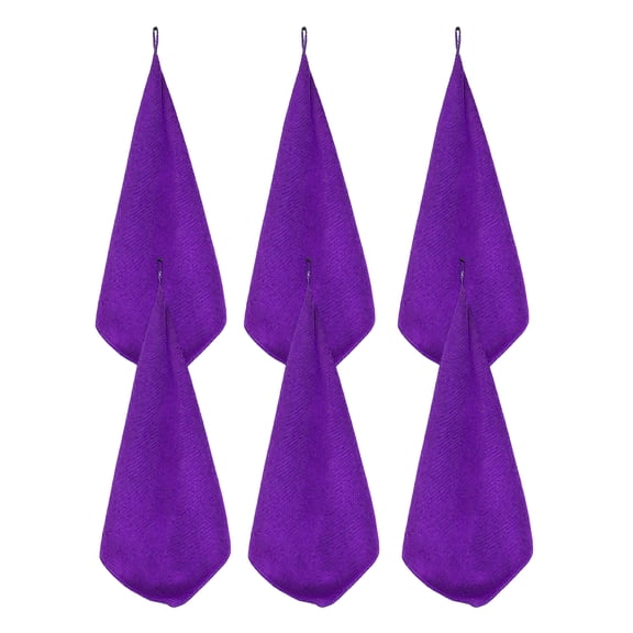 AUQ 6Pcs Wash Cloth,Smooth Loop Surface Finish Wash Cloths for Your Face,Quick Moisture Removal Face Wash Cloth,DarkPurple,11.81*11.81*0.39in