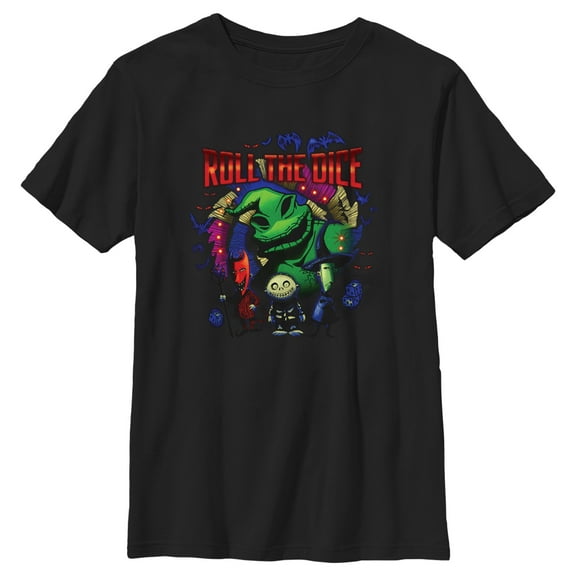 Boy's The Nightmare Before Christmas Oogie Boogie Roll the Dice Graphic Tee Black Large