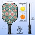 thumbnail image 3 of Pickleball Paddles Set,Pioneer Flower Floral Print Pattern Fiberglass Surface Pickleball Racket Set with 2 Indoor Outdoor Pickleball Balls and Pickleball Bag,Pickle-ball Equipment, 3 of 6