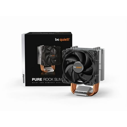 be quiet! Pure Rock Slim 2 CPU Air Cooler | Socket Support for Intel LGA 1851,1200,1150,1151,1155 - and AMD AM4,AM5 Support - Low Noise Cooler - Compact Air Cooler - Silver/Black (BK030)
