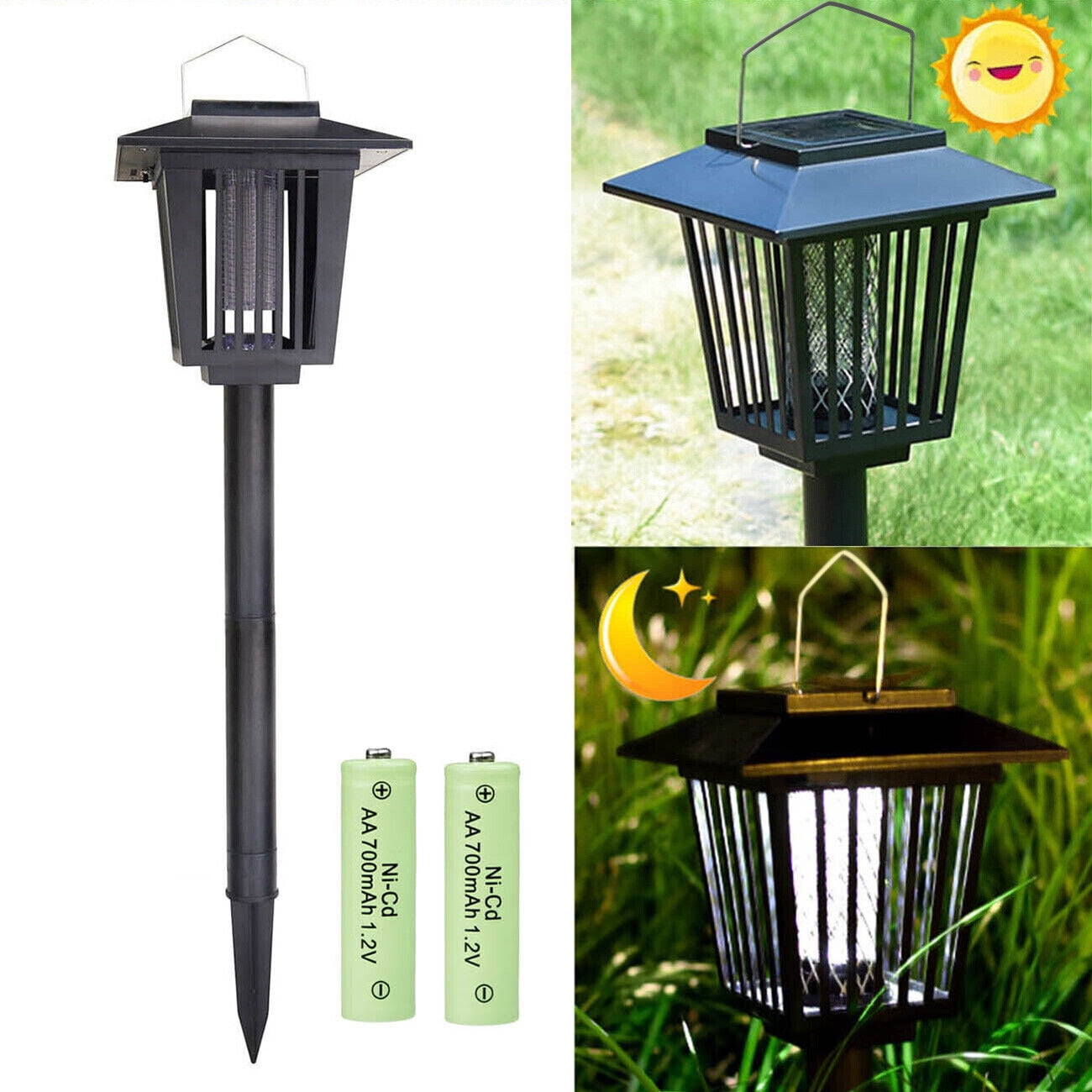 Tolk Mus zag Solar Powered Bug Zapper 2 in 1 Mosquito Killer Lamp Pest Insect Killer LED  Light for Patio Indoor Outdoor - Walmart.com