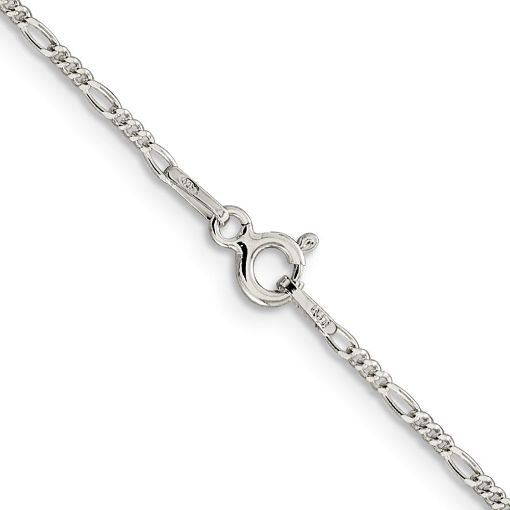 Auriga Fine Jewelry 925 Sterling Silver 1.4mm Figaro Chain Anklet 9inch for Women