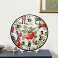 thumbnail image 4 of Yayeee Wall Clock Battery Operated 11.9" Silent Quartz Non-Ticking for Living Room Decor, Beige Apple Pattern, 4 of 8