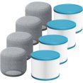 thumbnail image 1 of Spa Hot Tub Filter Replacement: Compatible with All RELXTIME ALEKO Wejoy Co-z Spa Wave Spas CleverSpa Inflatable Hot Tubs Pool High-Efficiency Screw-in Filters(4 Filters + 4 Filter Covers), 1 of 8
