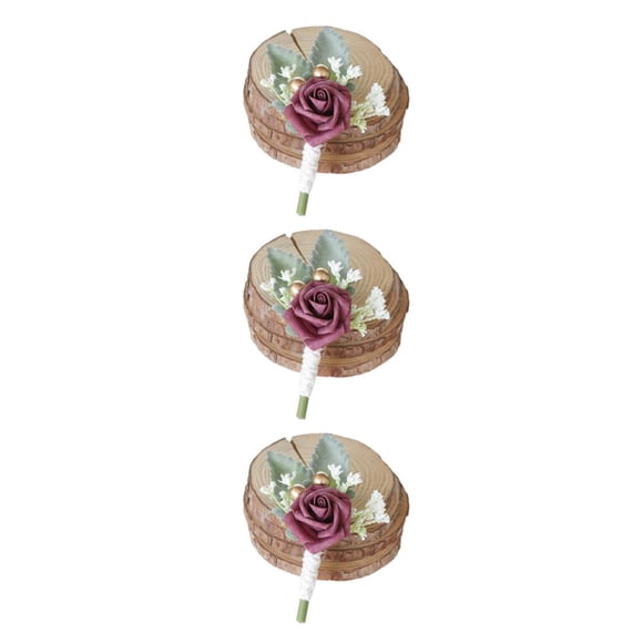 Minnieouse Ramillete no tóxico apto para mascotas, flores hipoalergénicas para gatos y perros, para el ojal del novio, camafeo profundo Type1 NO1