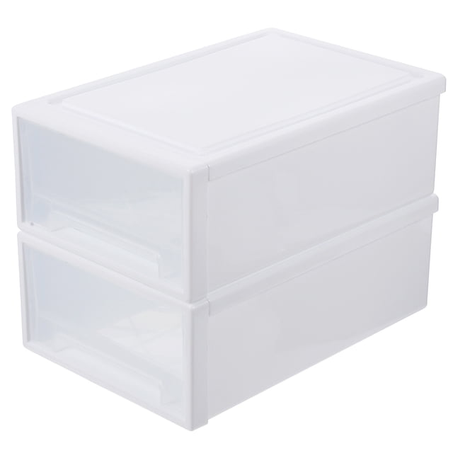 CIMAXIC 2Pcs Transparent Clothes Storage Clothes Containers Plastic Shoes Organizer,10.63"X7.09"X3.74"