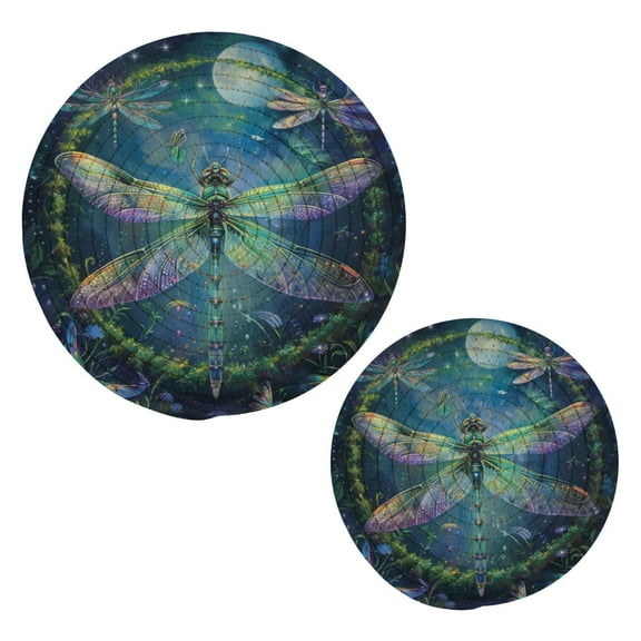 Beautiful Dragonflies Pot Holders Trivets Set of 2 Cotton Hot Pads Mats for Hot Dishes Pots Pans Kitchen Cooking 7" 9.5"