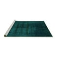 thumbnail image 2 of Ahgly Company Machine Washable Indoor Square Abstract Turquoise Blue Modern Area Rugs, 3' Square, 2 of 4