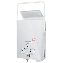 Portable 6L Water Heater Tankless LPG 1.6 GPM Propane Gas Outdoor Digital Display Hot Water Heater