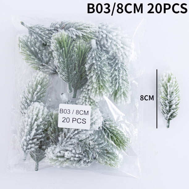 Plantas artificiales para decoración de Navidad, ramas de pino, accesorios para árbol de Navidad, adornos para fiesta de año nuevo, regalo para niños, 20 o 10 unidades