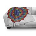 thumbnail image 3 of Rainbow Mandala Soft Flannel Fleece Throw Blanket, Composition of Thriving Exotic Spring Flower in Oriental Mandala Design, Cozy Plush for Indoor and Outdoor Use, 50" x 70", Multicolor, by Ambesonne, 3 of 6