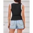 thumbnail image 6 of FreshPretty Crew Neck Tank Top for Women Sleeveless Ribbed Contrasting Slim Fitted Y2k Casual Basic Shirts Spring Summer Tops, 6 of 9