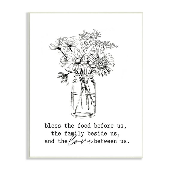 Stupell Industries Rustic Jar Bouquet Casual Uplifting Family Quote Graphic Art Unframed Art Print Wall Art, Design by Lettered and Lined