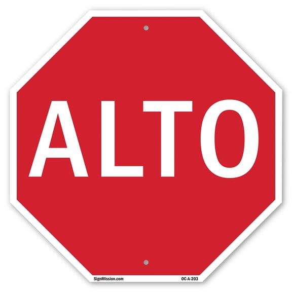 Alto 10 inch X 10 inch Octagon Rust Free Aluminum Metal Signs Weather Resistant, UV Protected for Workplace, Private Property, and Construction Site, Made in the USA