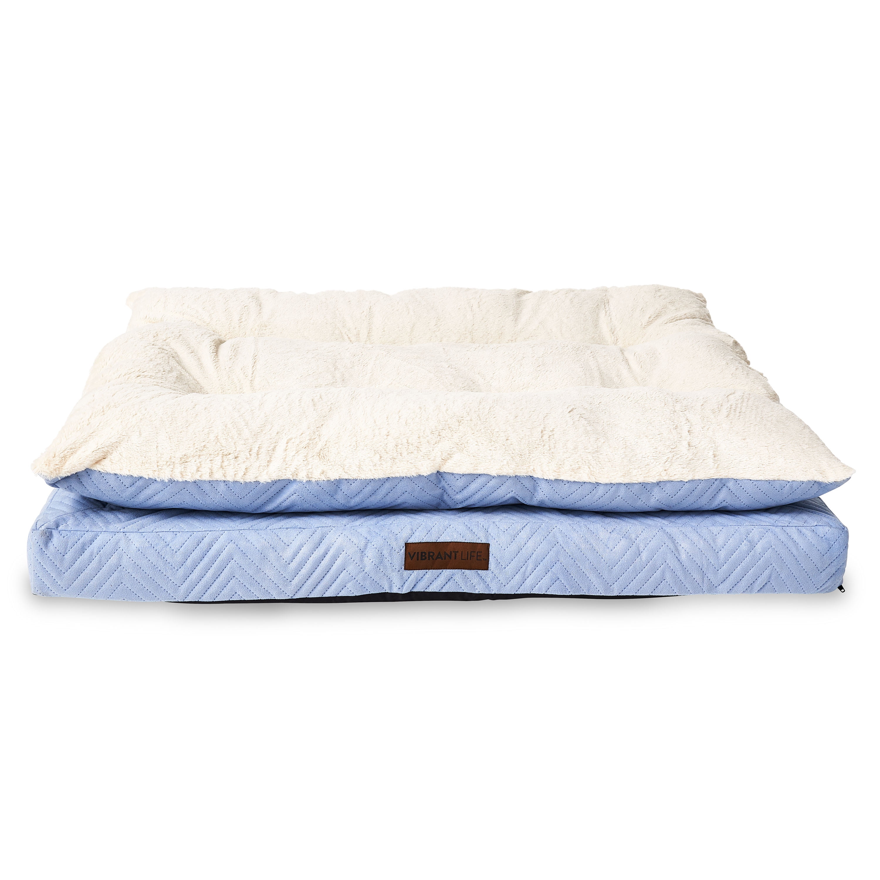 Vibrant Life Extra Large Quilted Orthopedic Pillow Top Dog Bed, Blue