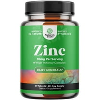 Zinc Supplement 50mg per serving - Zinc Immune System Booster and Natural Zinc Supplement for Mood Boost Heart Health Brain Support with Hair Skin and Nails Vitamins - Zinc Immune Support Supplement