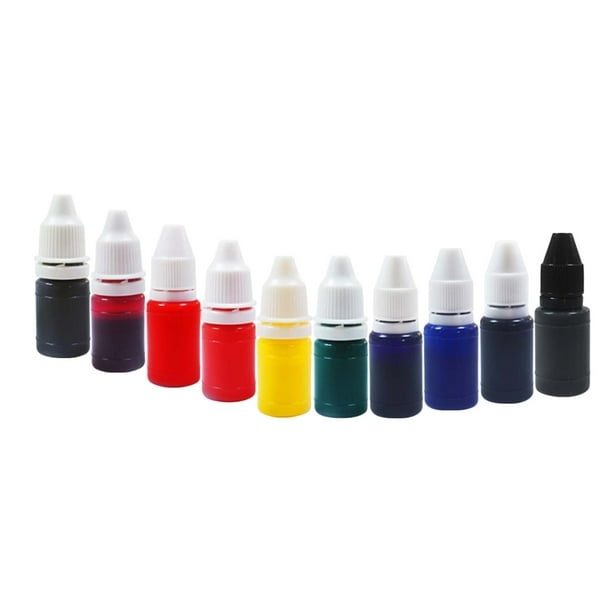 10x 7ml de Repuesto para Sellos Tinta de Repuesto para Sellos Fotosensible Color Brillante