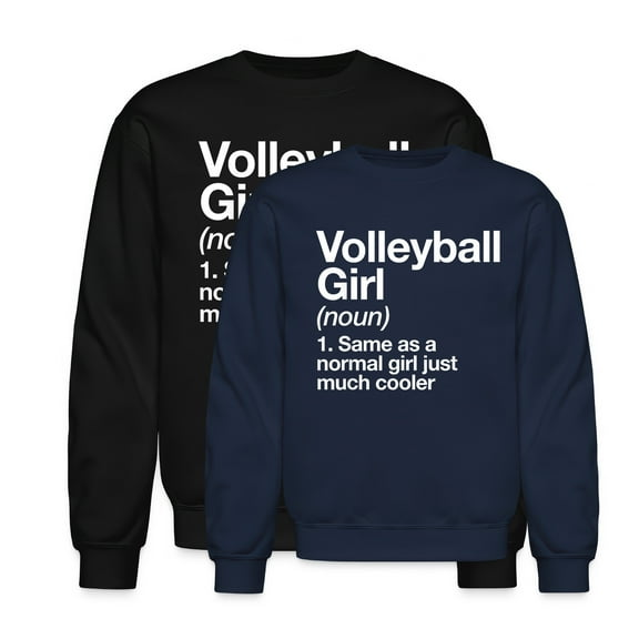 EcoLoom Volleyball Girl Definition Sassy Sports Long Sleeve Unisex Midweight Crewneck Sweatshirt