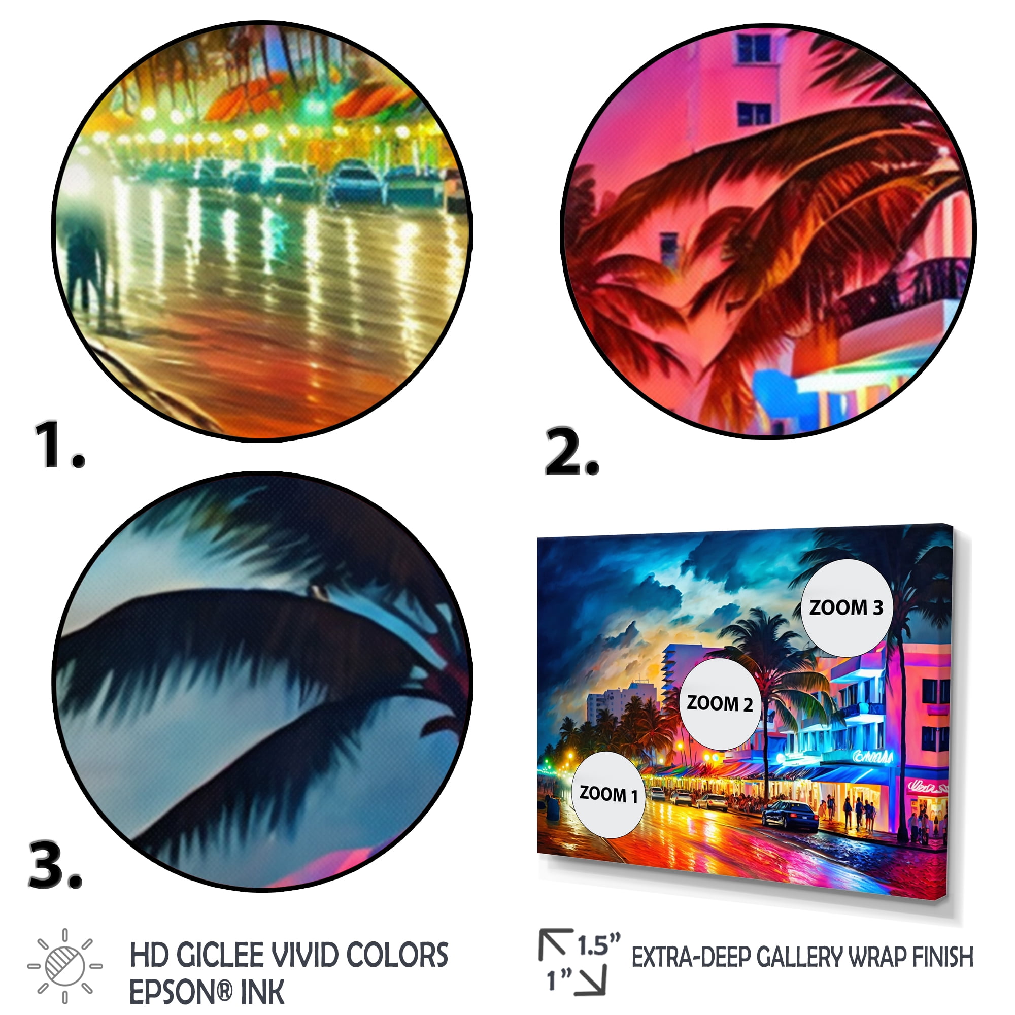 Designart Miami Beach Holidays 4 Architecture Canvas Wall Art