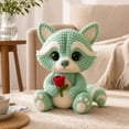 thumbnail image 3 of Crochetta Crochet Kit for Beginners - Crochet Starter Kit, Crochet Raccoon Doll DIY Kit, Learn to Crochet Kits for Adults, DIY Knitting Supplies, Rose‑Holding Raccoon(Mint Green), 3 of 6
