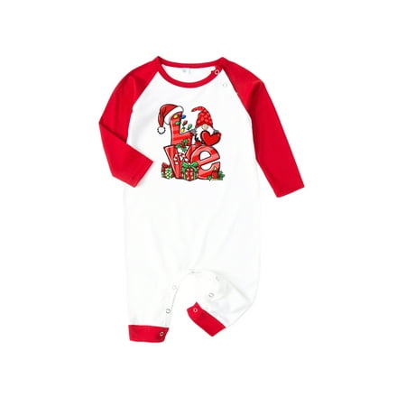 

WakeUple Family Christmas Pajamas Set Cartoon Letter Print Tops with Pants