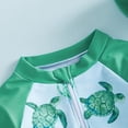 thumbnail image 4 of Gubotare Swimsuit Boys Rashguard Boys One Piece Rash Guard Swimsuit Kid Sun Protection Full Body Wetsuit Bathing Suits Sunsuit Swimwear with Zipper 3 6 Months (Green,3-6 Months), 4 of 6