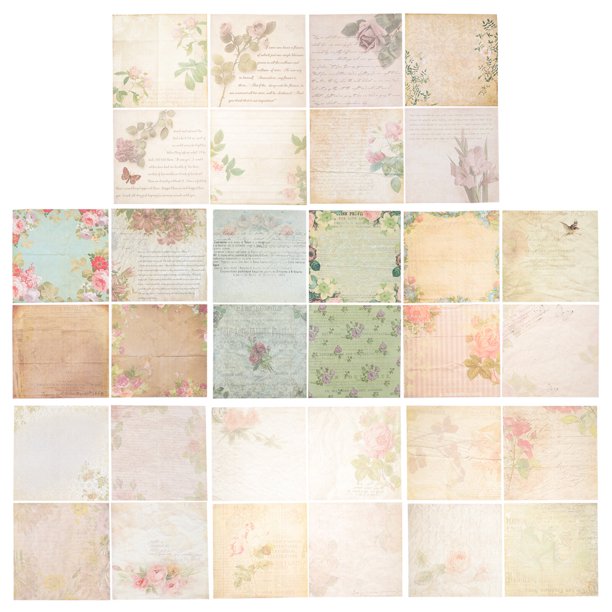 32pcs Vintage Style Scrapbooking Papers Journaling Scrapbooking Supplies