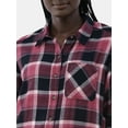 thumbnail image 4 of Time and Tru Women's Button Down Flannel Shirt with Long Sleeves, Sizes XS-3XL, 4 of 5