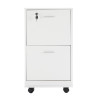 Lavish Home 2-Drawer File Cabinet with Lock and Rolling Wheels (White)