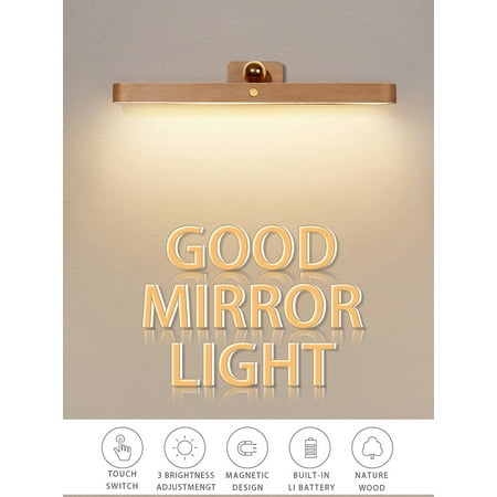 

LANDGOO Magnetic Mirror Lights Wall Sconce LED Touch Sensor Lamp Night Light Handheld USB Rechargeable Cabinet Light