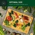 thumbnail image 2 of Royal Craft Wood Bamboo Cutting Board – Kitchen Chopping Board with Juice Groove, Knife-Friendly Surface & Side Handles – Wooden Cutting Board for Meat, Cheese & Charcuterie (M, 15" x 10"), 2 of 6