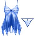 thumbnail image 2 of Levmjia Women's Lace Nightgown Set Deep V Backless Fashion Printed Suspender Adjustable Straps Sleepwear for Honeymoon Underwear Valentine, 2 of 3