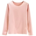thumbnail image 3 of Casual Tops for Women Long Sleeve Crewneck Pink Thermal Shirts Women Warm Tops for Women Fall Shirt, 3 of 4