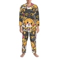 thumbnail image 3 of Fotbe Cute Cat Cartoon Pijama de Hombre con Estampado de Manga Larga, Conjunto de 2 Piezas, Ropa de Dormir Suave y Cómoda con Bolsillos-X-Large, 3 of 7