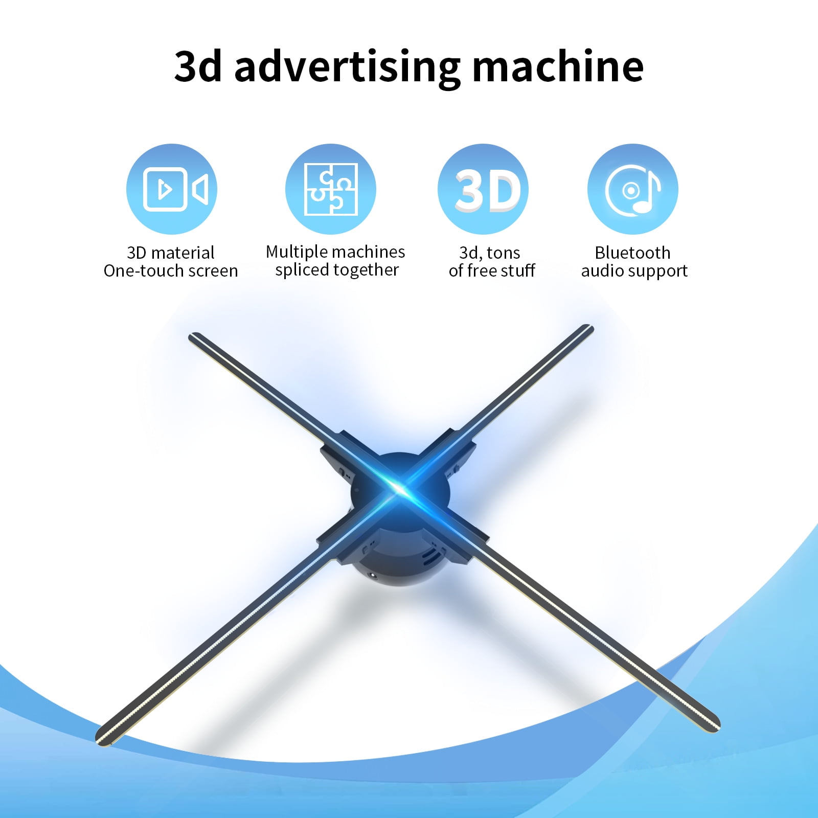 3D Animation Video Projector Naked-eye Holographic 3D Projector for Shop Trade Show Exhibition Shopping Mall Holiday ,High-Brightness