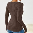thumbnail image 3 of BLVB Women's Long Sleeve Tops Slim Fitted V Neck Wrap Going out Top Casual Ribbed Knit Sweaters Trendy Fall Blouse, 3 of 6