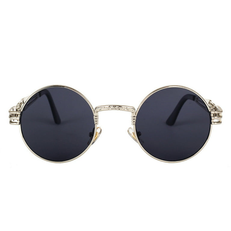 Classic Gothic Steampunk Style Round Sunglasses Men Women