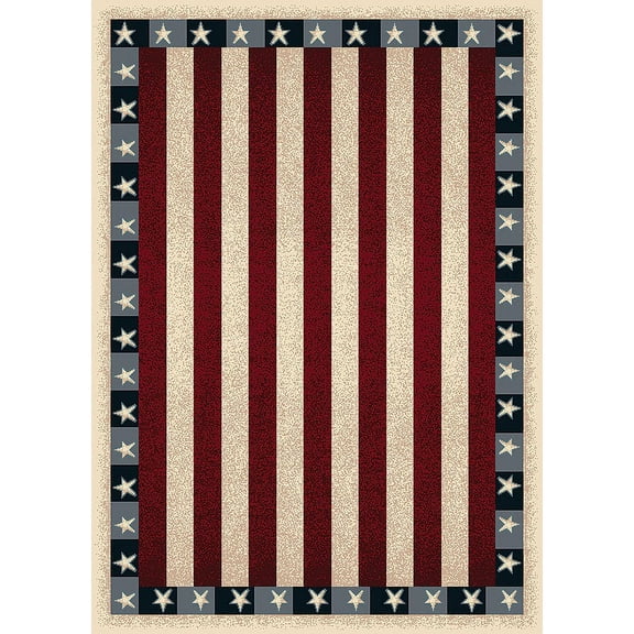 Milliken Seasonal Inspirations Area Rug Stars & Stripes 02000 Opal 5' 4" x 7' 8" Rectangle
