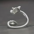 thumbnail image 4 of Raccoon Ring Resizable Silver Adorable Trash Panda Jewelry for Valentine's Day Gift, 4 of 4