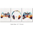 thumbnail image 2 of Video Game Wall Art Decor Set of 3 Watercolor Gaming Canvas Painting Pictures Video Game Canvas Prints for Home Gaming Room Decor, 2 of 6