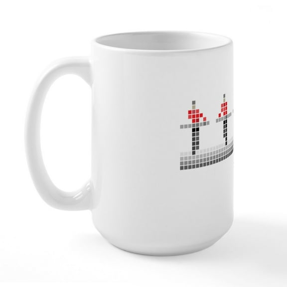 CafePress - PIXEL8 | Kraftwerk Red Large Mug - 15 oz Ceramic Large White Nolvety Mug