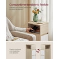 thumbnail image 3 of Set de mesitas de noche VASAGLE Narrow con 2 cajones en color beige y blanco, 3 of 7