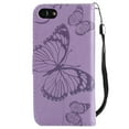 thumbnail image 3 of iPhone SE 2020 Case, iPhone 8 Wallet Case, iPhone 7 Case, Dteck Embossed Big Butterfly Magnetic Flip PU Leather Folio Stand Case Cover Built-in Card Slots & Money Pocket, with wrist Strap, Purple, 3 of 8