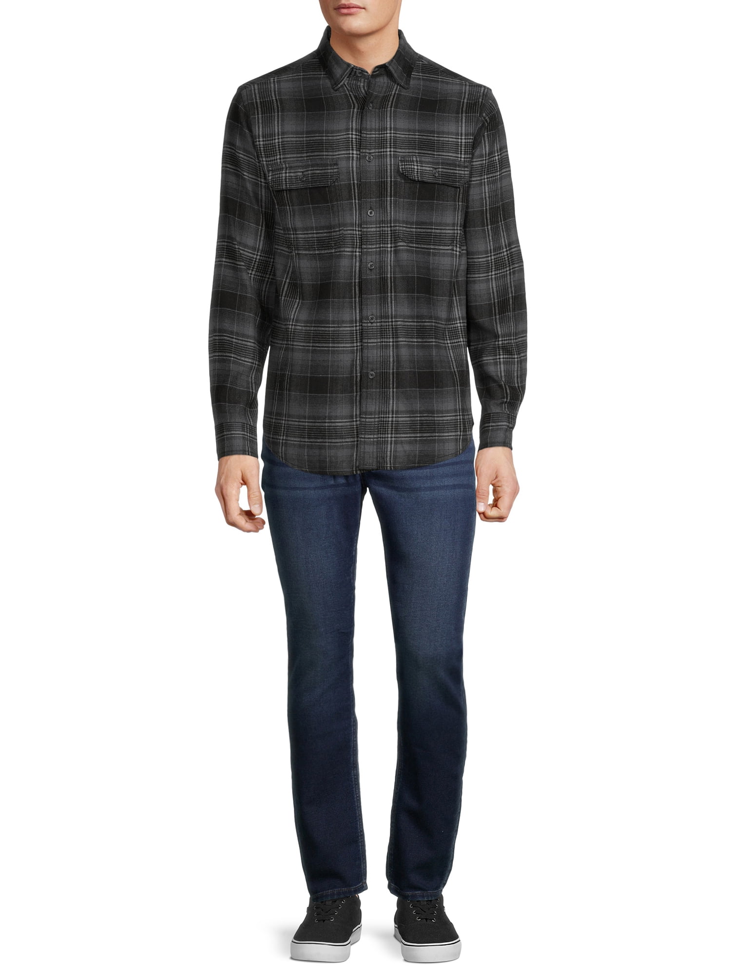 George Men's and Big Men's Super Soft Flannel Shirt, up to 5XLT
