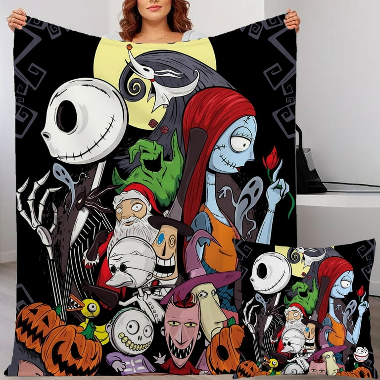 2Packs Set The Nightmare Before Christmas blanket with Pillow Case