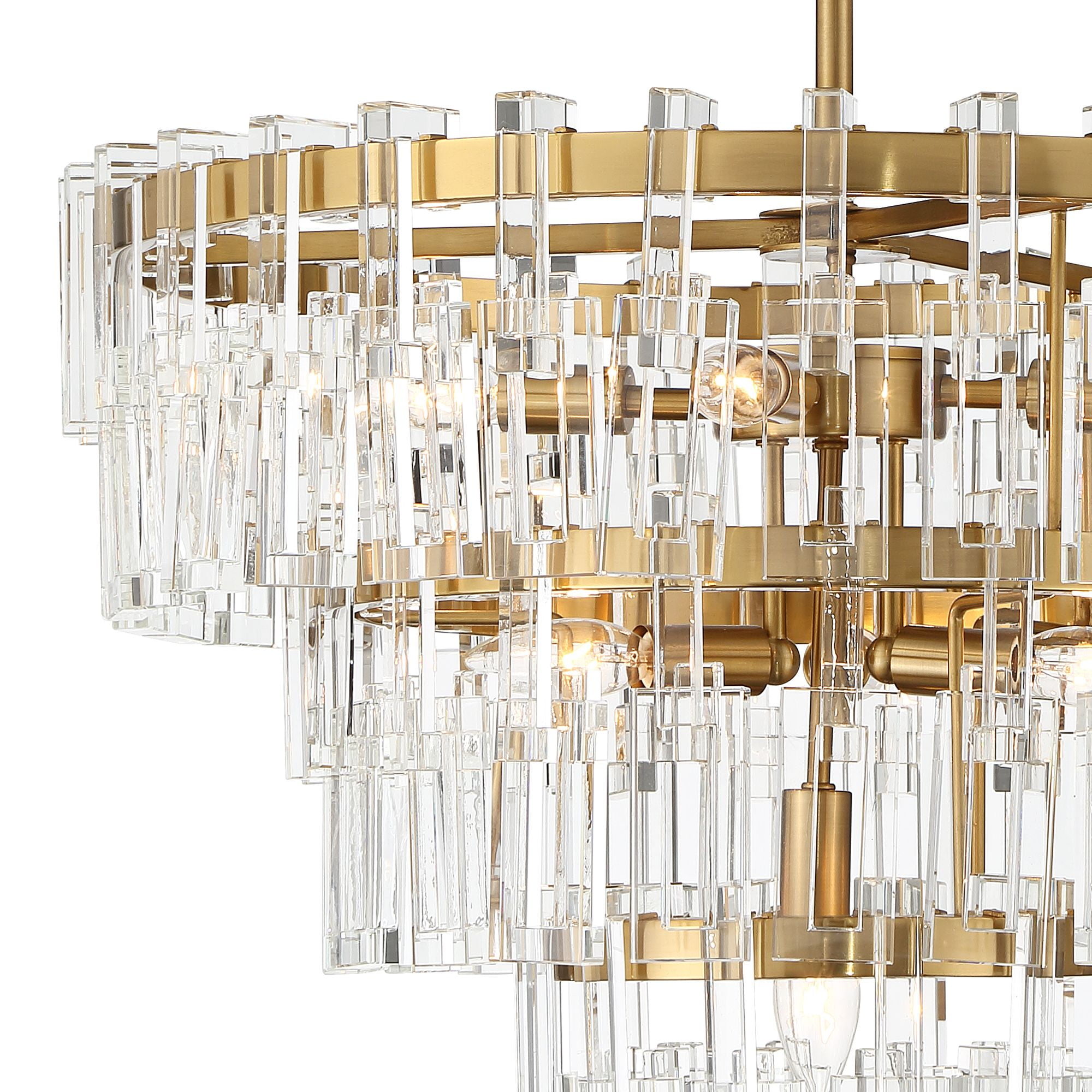 Vienna Full Spectrum Luxum Burnished Brass Chandelier 23 1/2" Wide Modern Tiered Crystal 8-Light Fixture for Dining Room House Foyer Kitchen Island