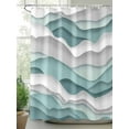 thumbnail image 2 of Fsddascl Teal Ombre Shower Curtain Set - Standard 72" x 72" Washable Bathtub Curtain with 12 Hooks, Modern Geometric Moire Abstract Art Waterproof Fabric Stall Shower Curtains for Bathroom/Bathtub, 2 of 6