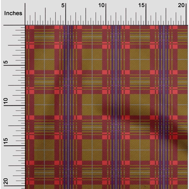 oneOone Georgette Viscose Fabric Tartan Check Printed Craft Fabric BTY 42 Inch Wide