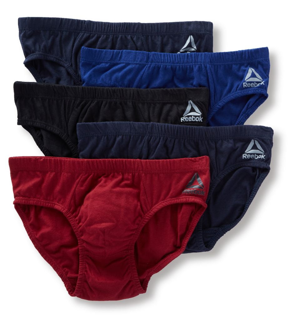 Visita lo Store di ReebokReebok Men?s Underwear ? Low Rise Briefs with Contour Pouch Red/Blue/Greys 5 Pack Size Medium 